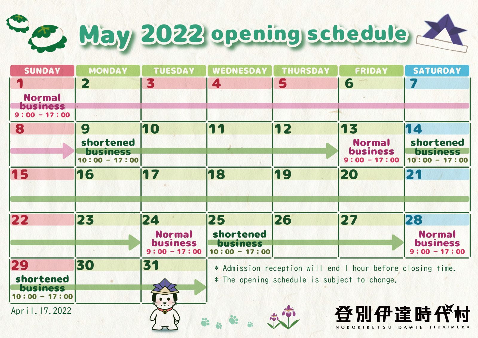 Opening Schedule